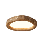 Lampa Sufitowa Japandi z Organicznym Drewnianym Obramowaniem