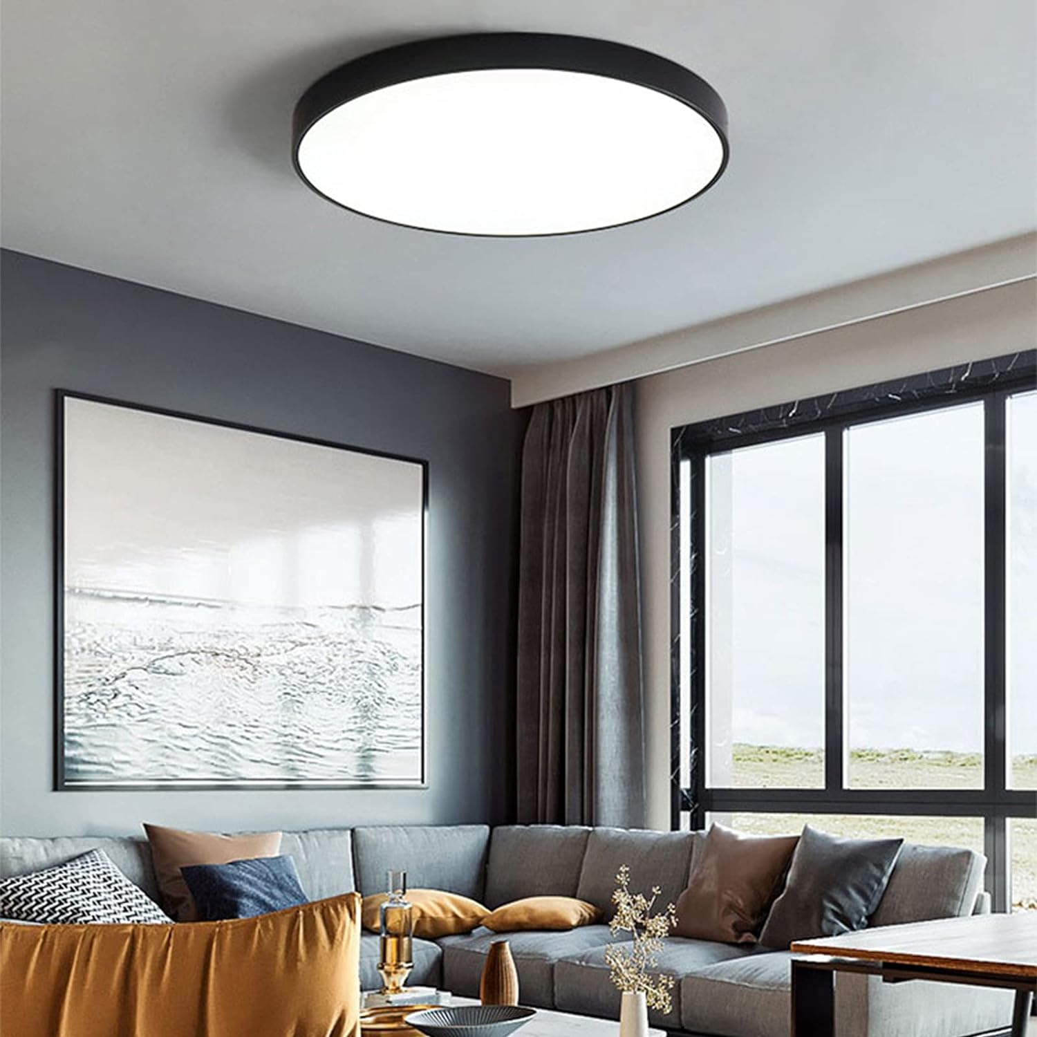 Lampa Sufitowa Minimalistyczna Okrągła Plafon z Wbudowanym LED