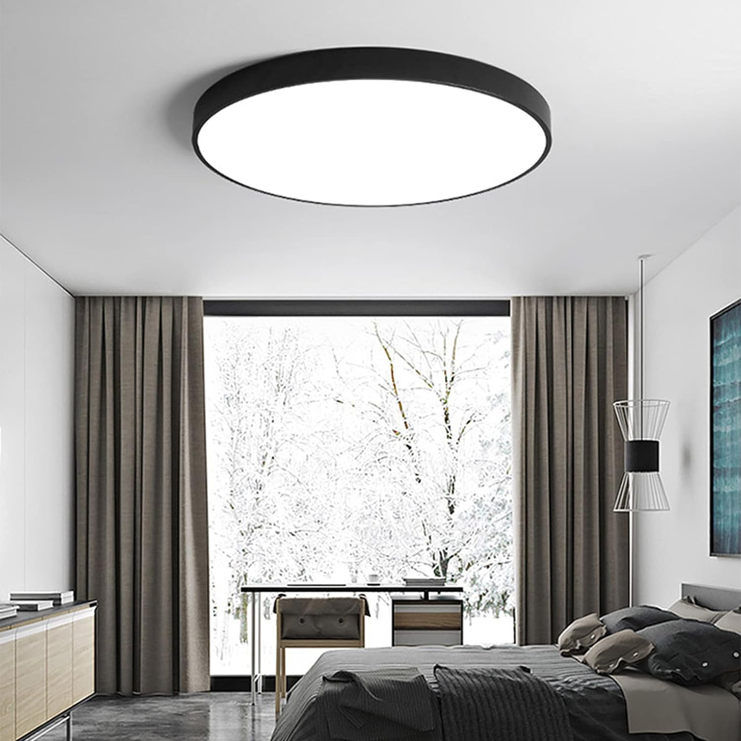 Lampa Sufitowa Minimalistyczna Okrągła Plafon z Wbudowanym LED