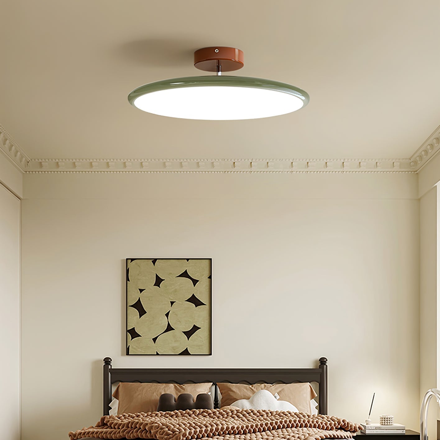 Lampa Sufitowa Minimalistyczna Okrągła z Obrotową Głowicą i Pilotem