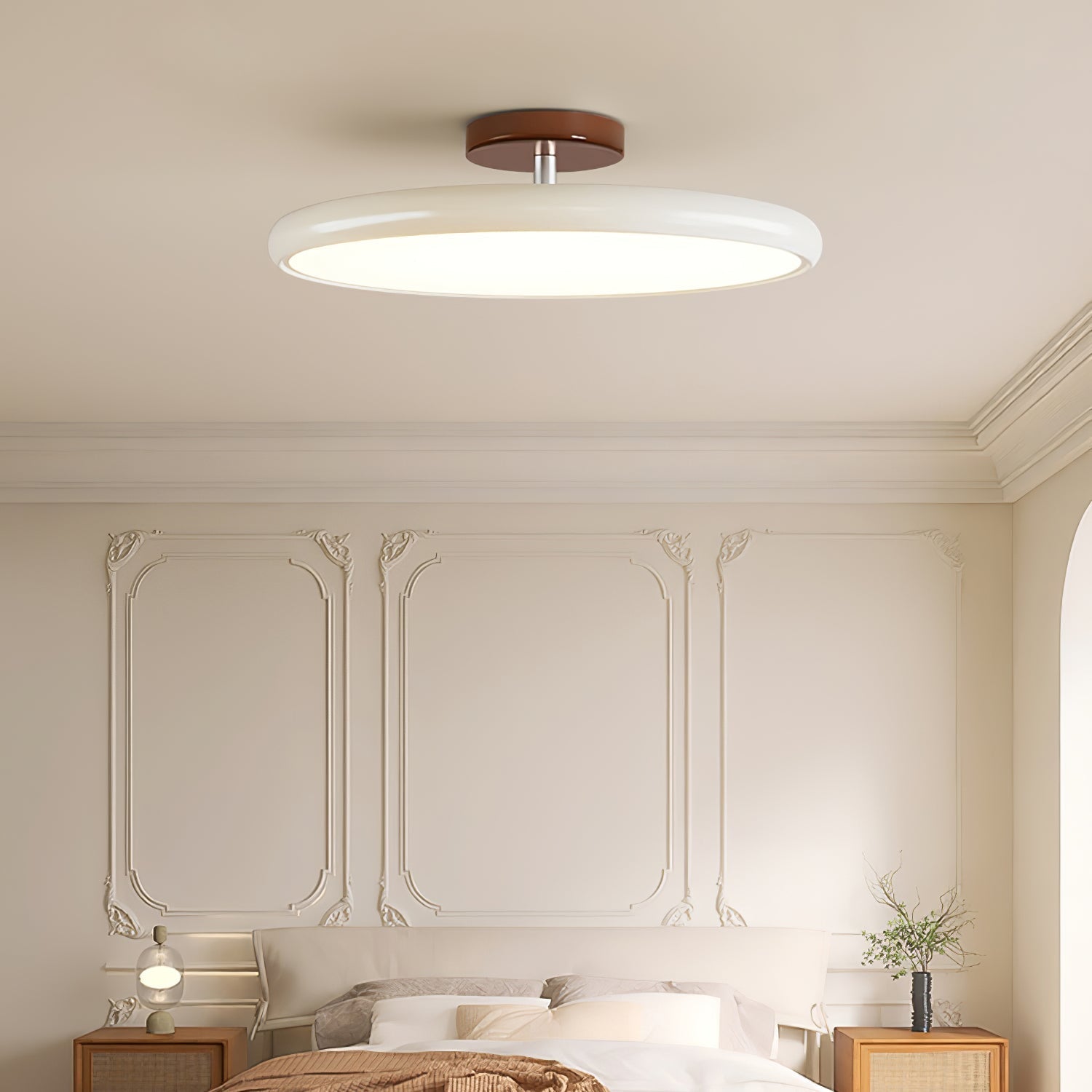 Lampa Sufitowa Minimalistyczna Okrągła z Obrotową Głowicą i Pilotem
