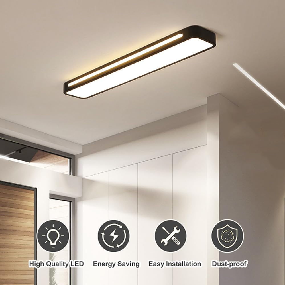 Lampa Sufitowa Minimalistyczna Skandynawska Prostokątna LED