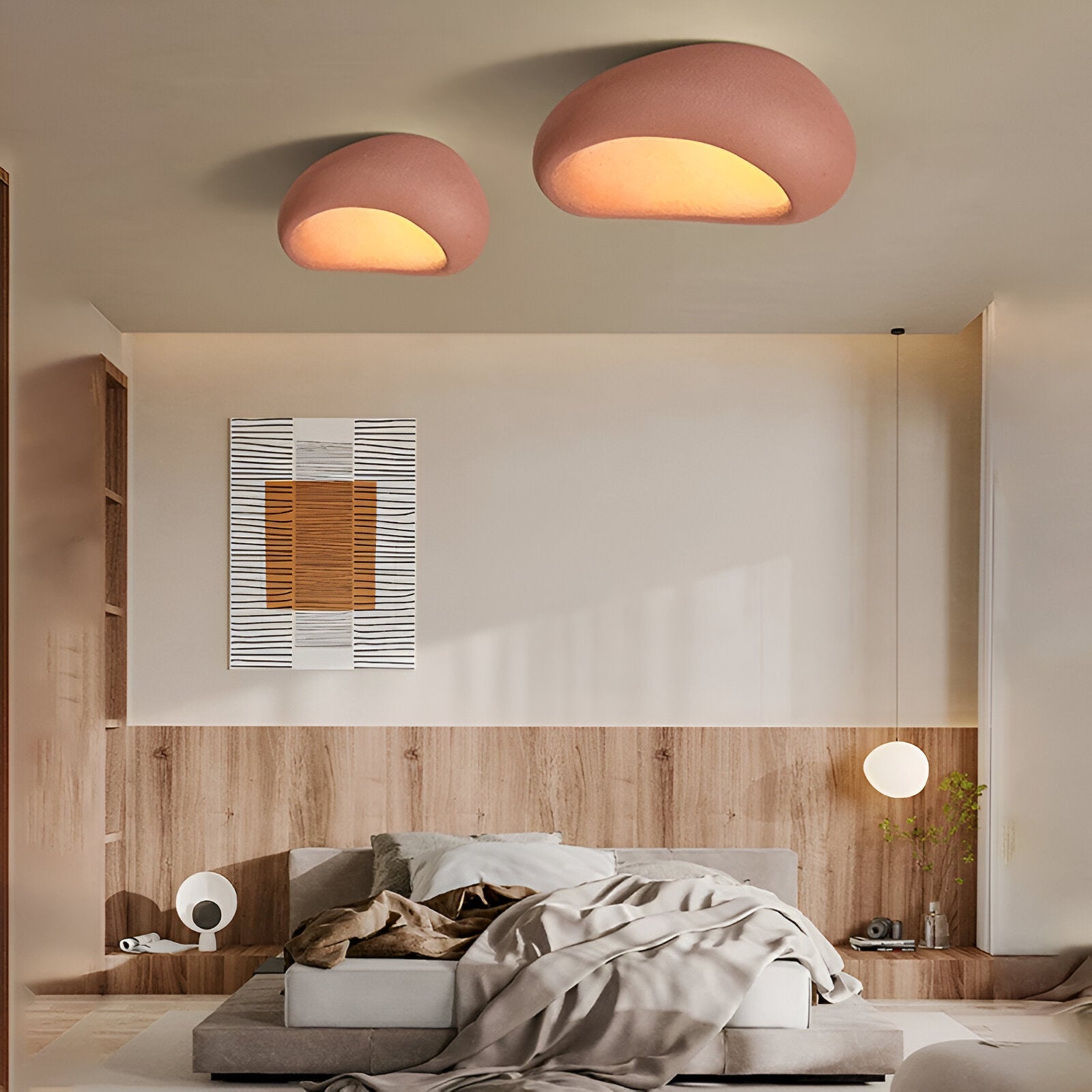 Lampa Sufitowa Minimalistyczna w Stylu Wabi Sabi z Organiczną Formą