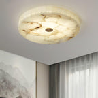 Lampa Sufitowa Minimalistyczna z Alabastrem i Okrągłą Kloszem