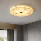Lampa Sufitowa Minimalistyczna z Alabastrem i Okrągłą Kloszem