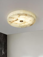 Lampa Sufitowa Minimalistyczna z Alabastrem i Okrągłą Kloszem