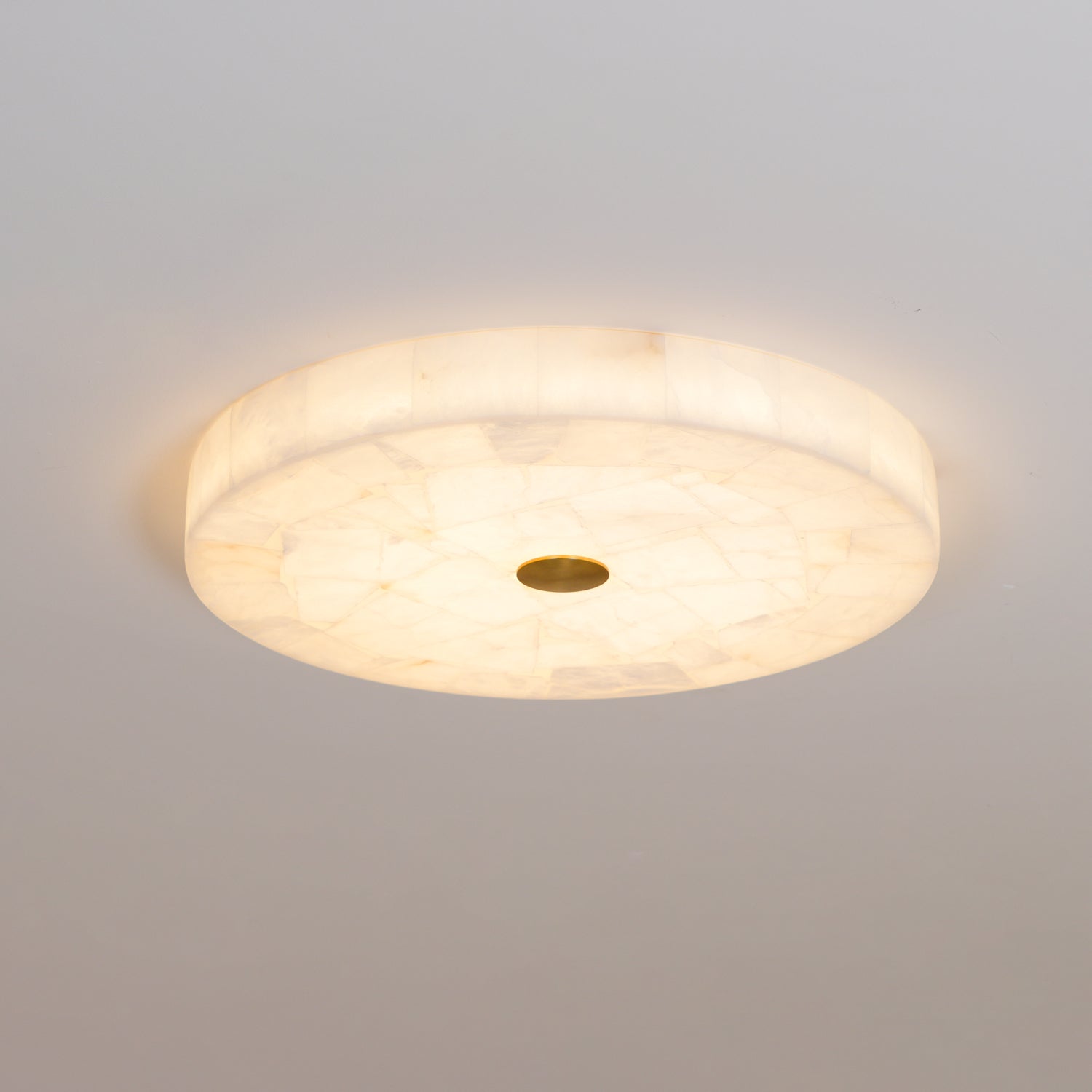 Lampa Sufitowa Minimalistyczna z Alabastrem i Okrągłą Kloszem