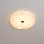 Lampa Sufitowa Minimalistyczna z Alabastrem i Okrągłą Kloszem