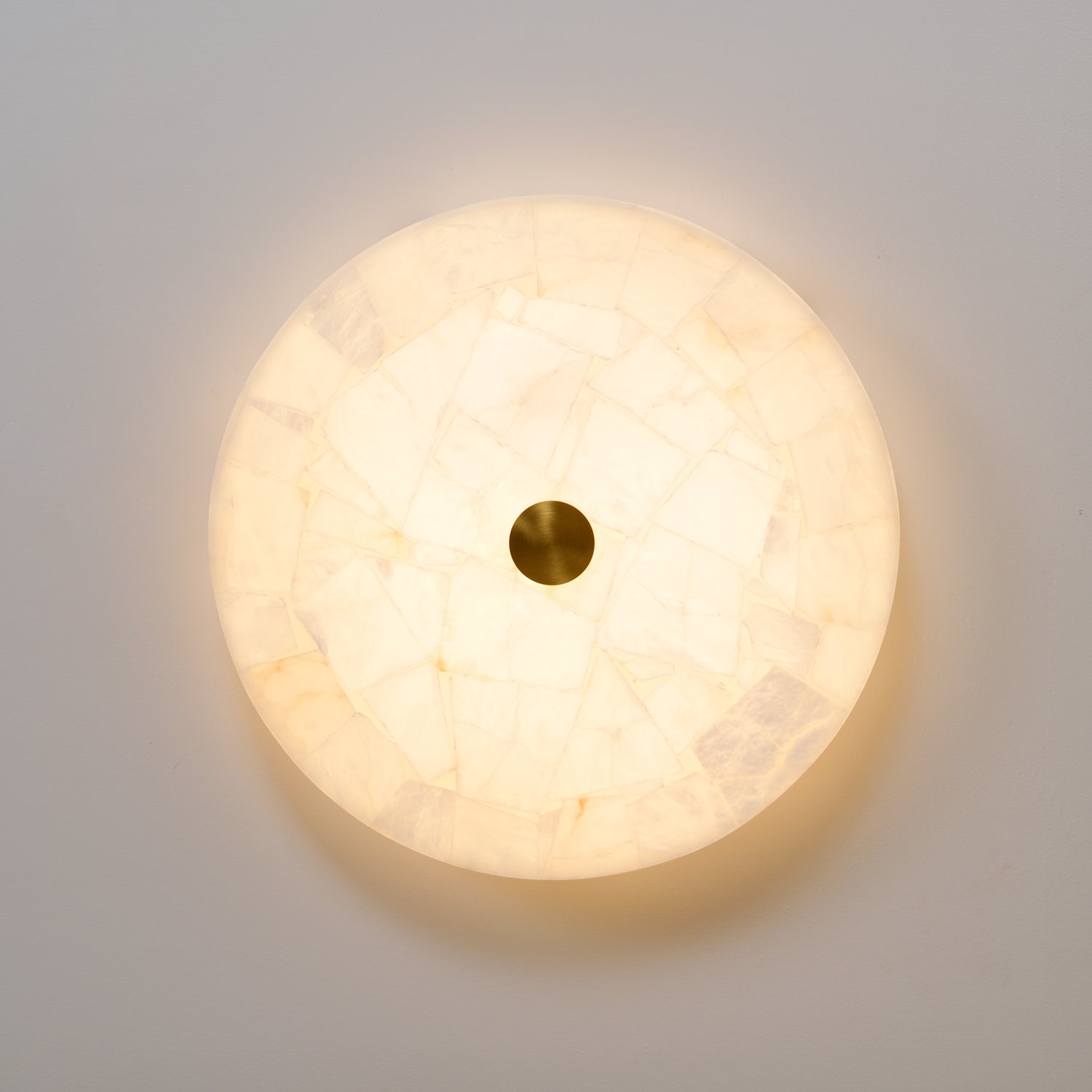Lampa Sufitowa Minimalistyczna z Alabastrem i Okrągłą Kloszem