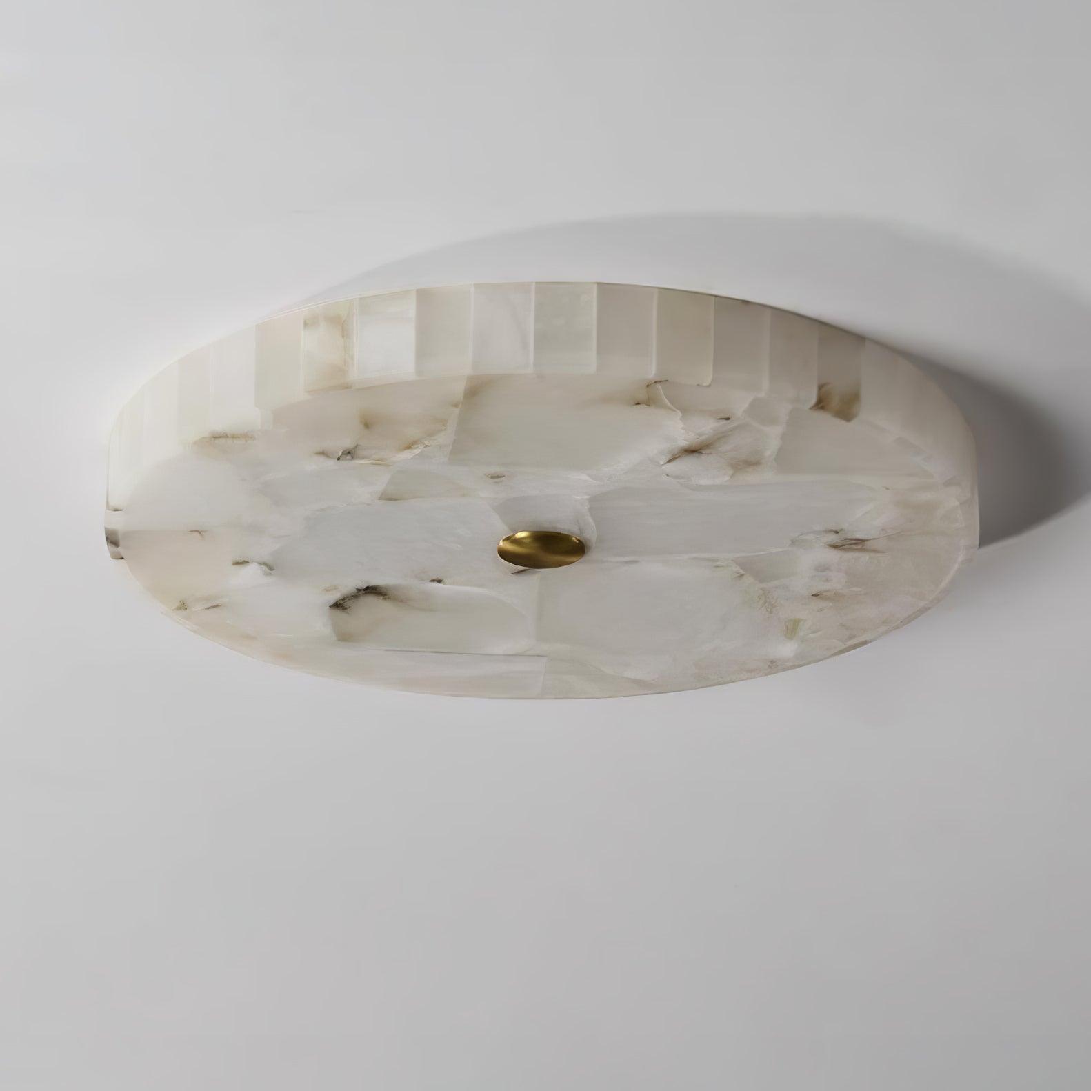 Lampa Sufitowa Minimalistyczna z Alabastrem i Okrągłą Kloszem