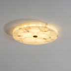 Lampa Sufitowa Minimalistyczna z Alabastrem i Okrągłą Kloszem