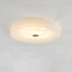 Lampa Sufitowa Minimalistyczna z Alabastrem i Złotym Detalem
