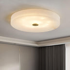 Lampa Sufitowa Minimalistyczna z Alabastrem i Złotym Detalem