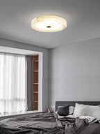 Lampa Sufitowa Minimalistyczna z Alabastrem i Złotym Detalem