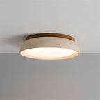 Lampa Sufitowa Minimalistyczna z Naturalnego Trawertynu i Drewna