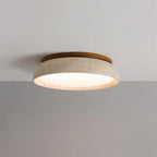 Lampa Sufitowa Minimalistyczna z Naturalnego Trawertynu i Drewna