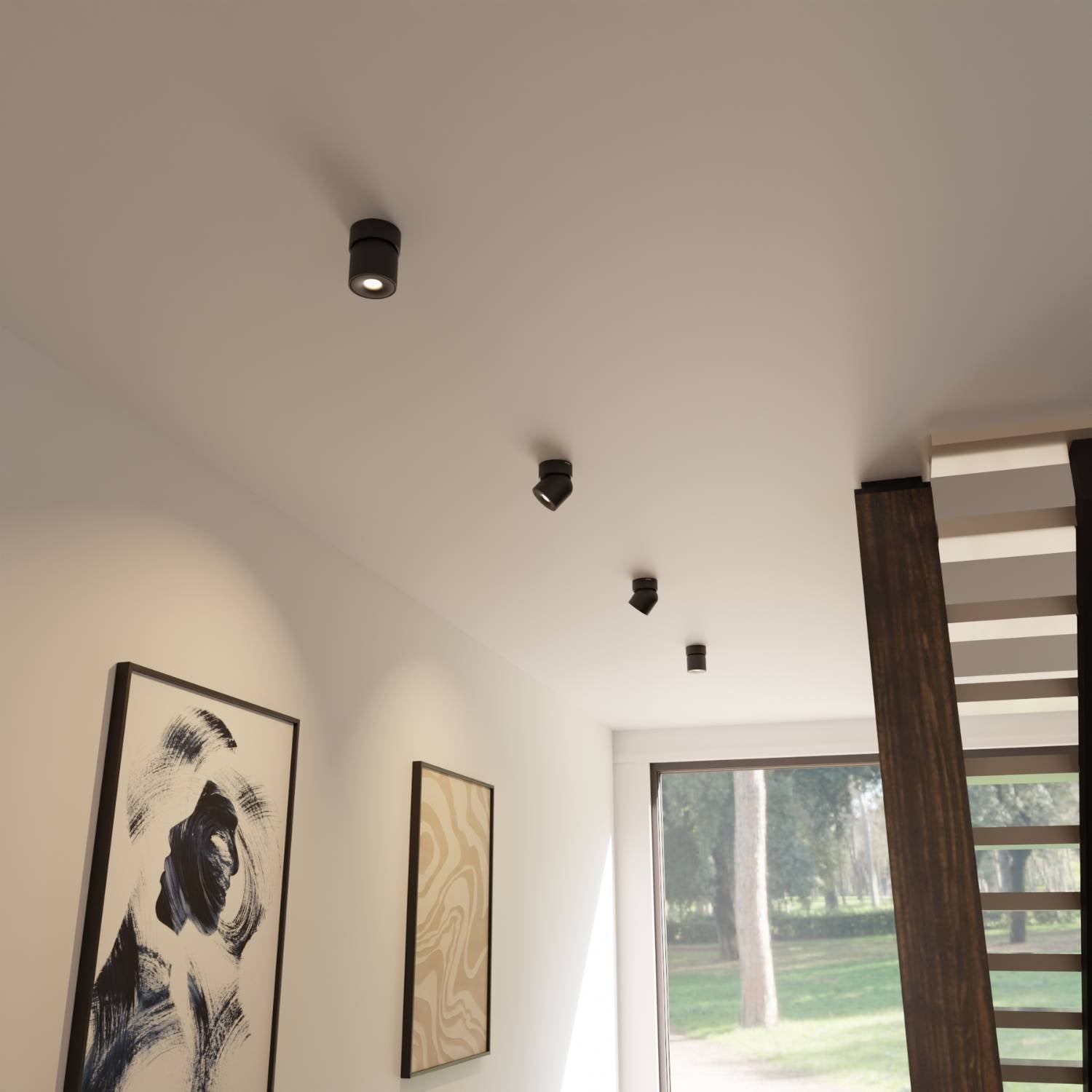 Lampa Sufitowa Minimalistyczna z Obrotową Głowicą do Montażu na Suficie i Ścianie
