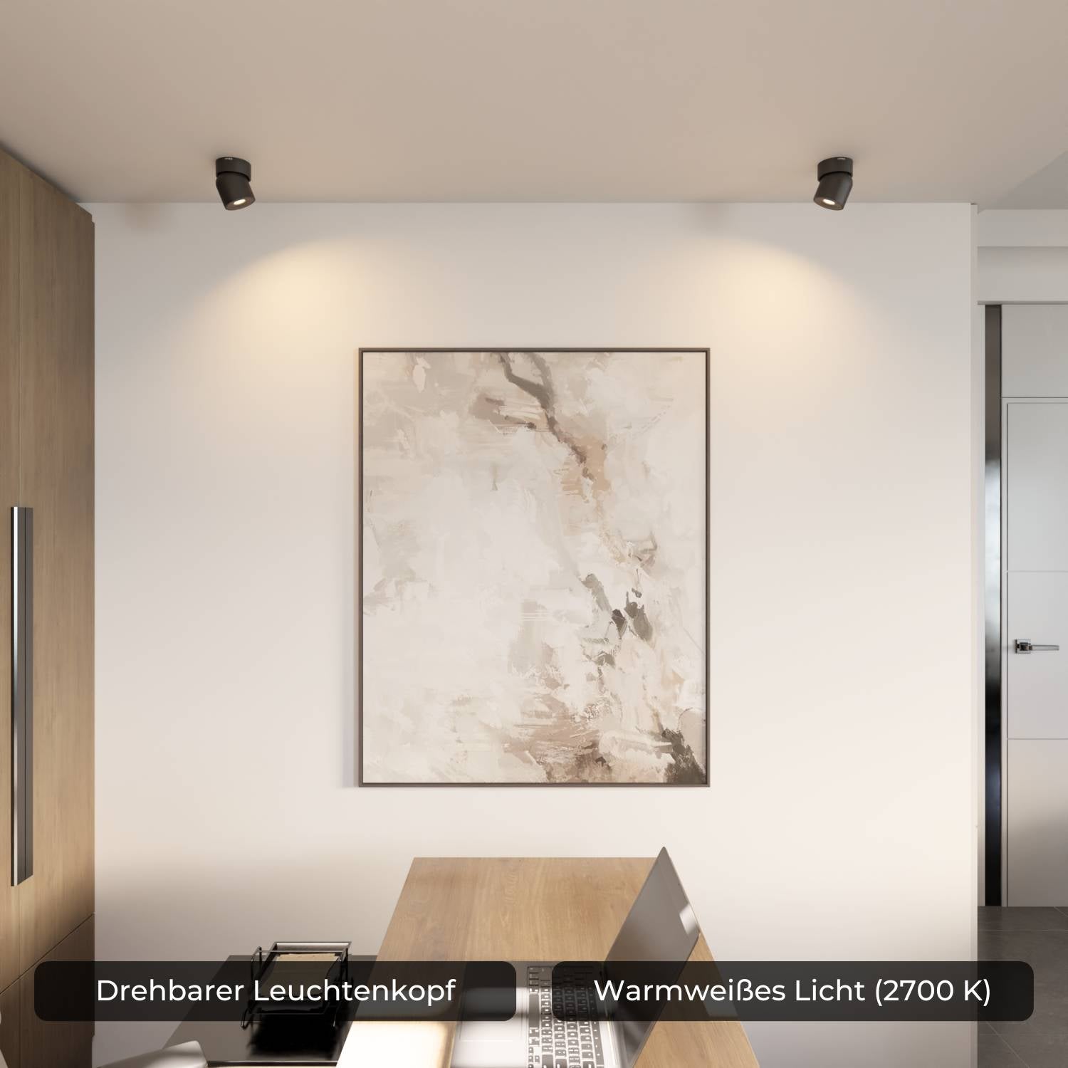 Lampa Sufitowa Minimalistyczna z Obrotową Głowicą do Montażu na Suficie i Ścianie