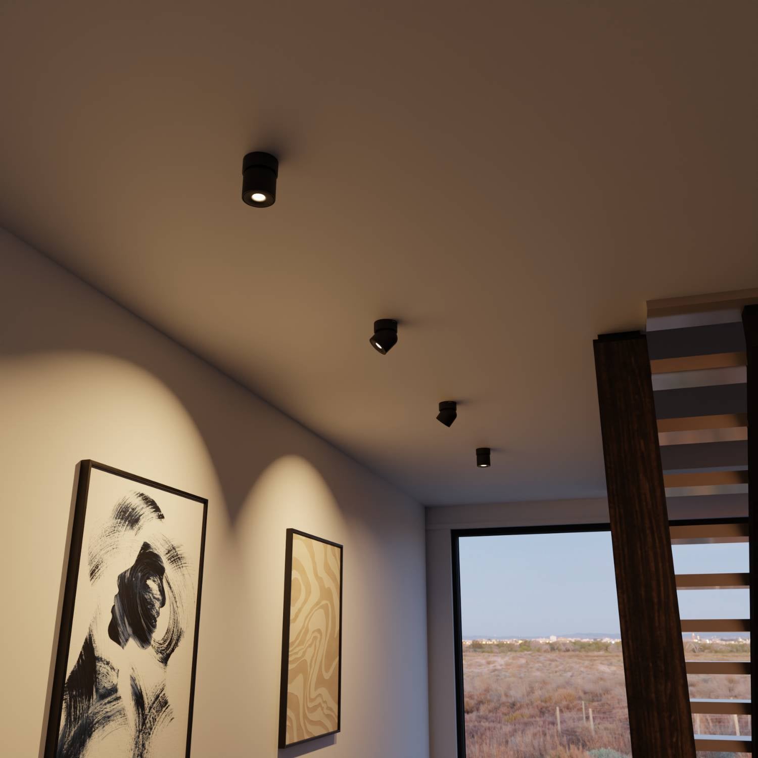 Lampa Sufitowa Minimalistyczna z Obrotową Głowicą do Montażu na Suficie i Ścianie
