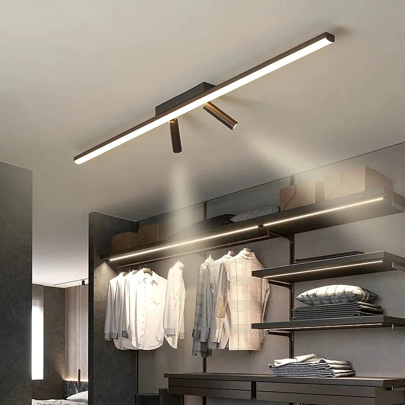 Lampa Sufitowa Minimalistyczna z Obrotowymi Reflektorami i Listwą