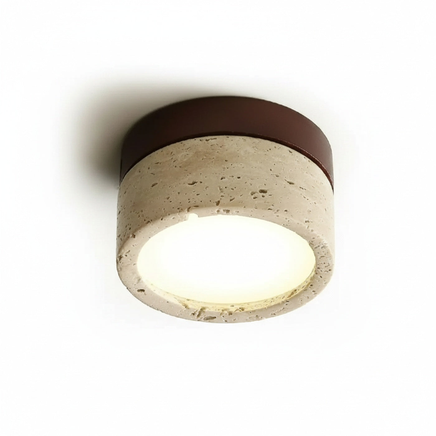 Lampa Sufitowa Minimalistyczna z Okrągłą Kloszem Kamiennym
