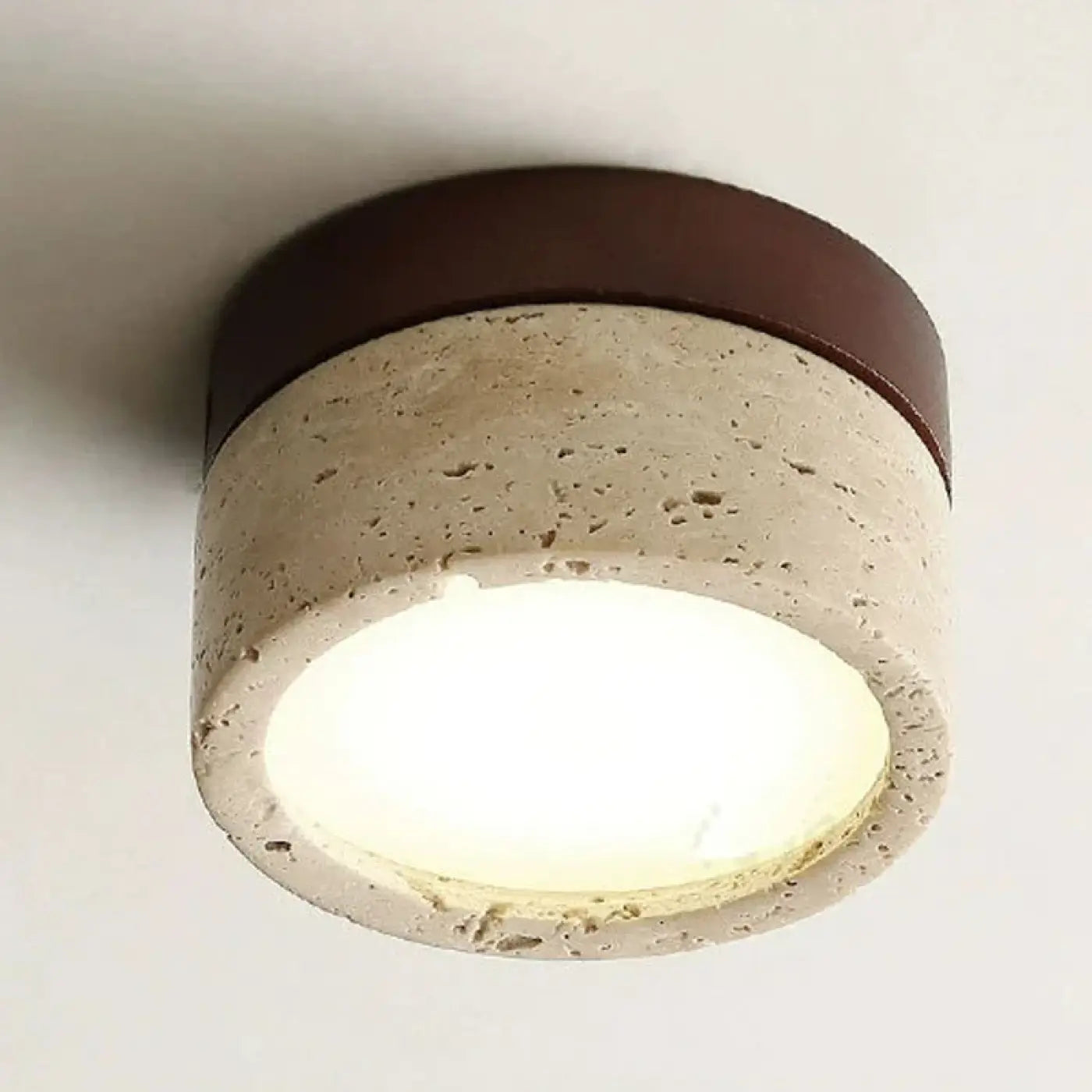 Lampa Sufitowa Minimalistyczna z Okrągłą Kloszem Kamiennym