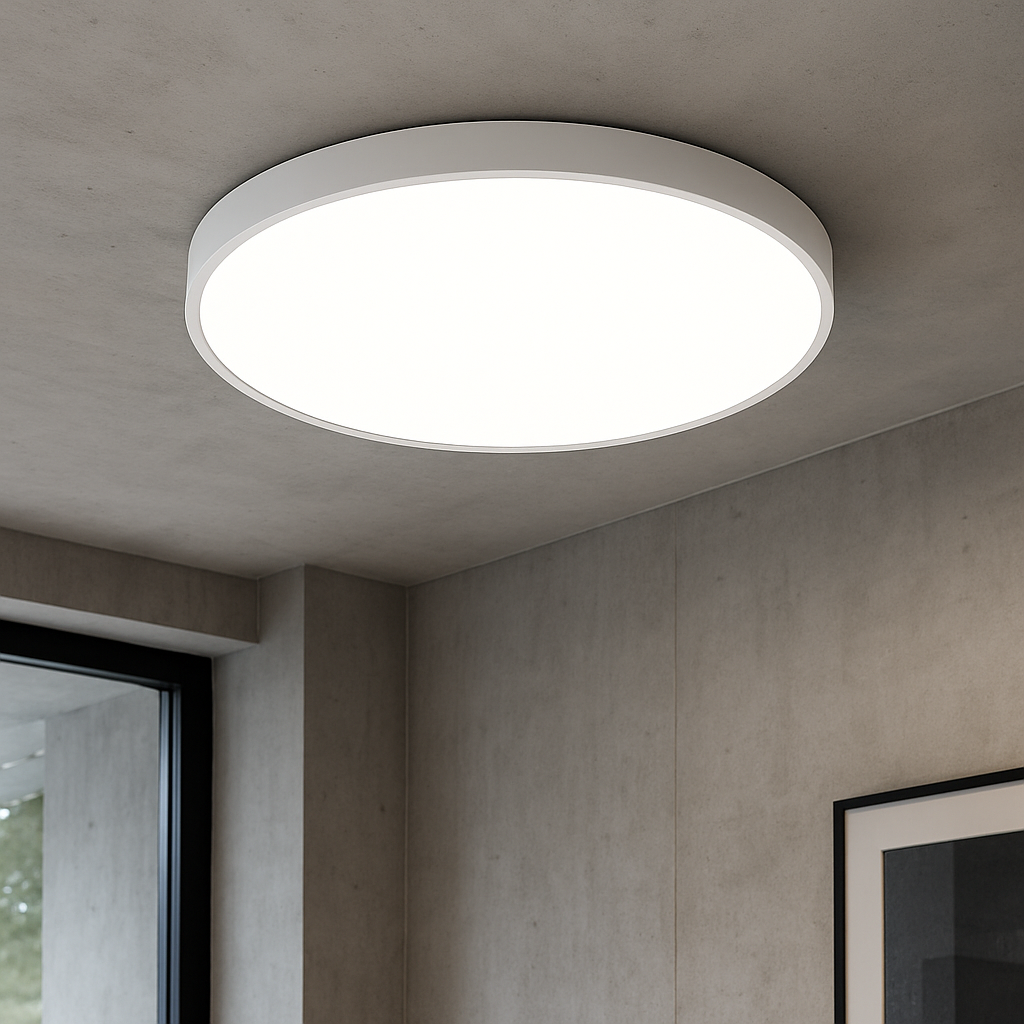 Lampa Sufitowa Minimalistyczna z Okrągłym Kloszem i Regulacją Barwy Światła