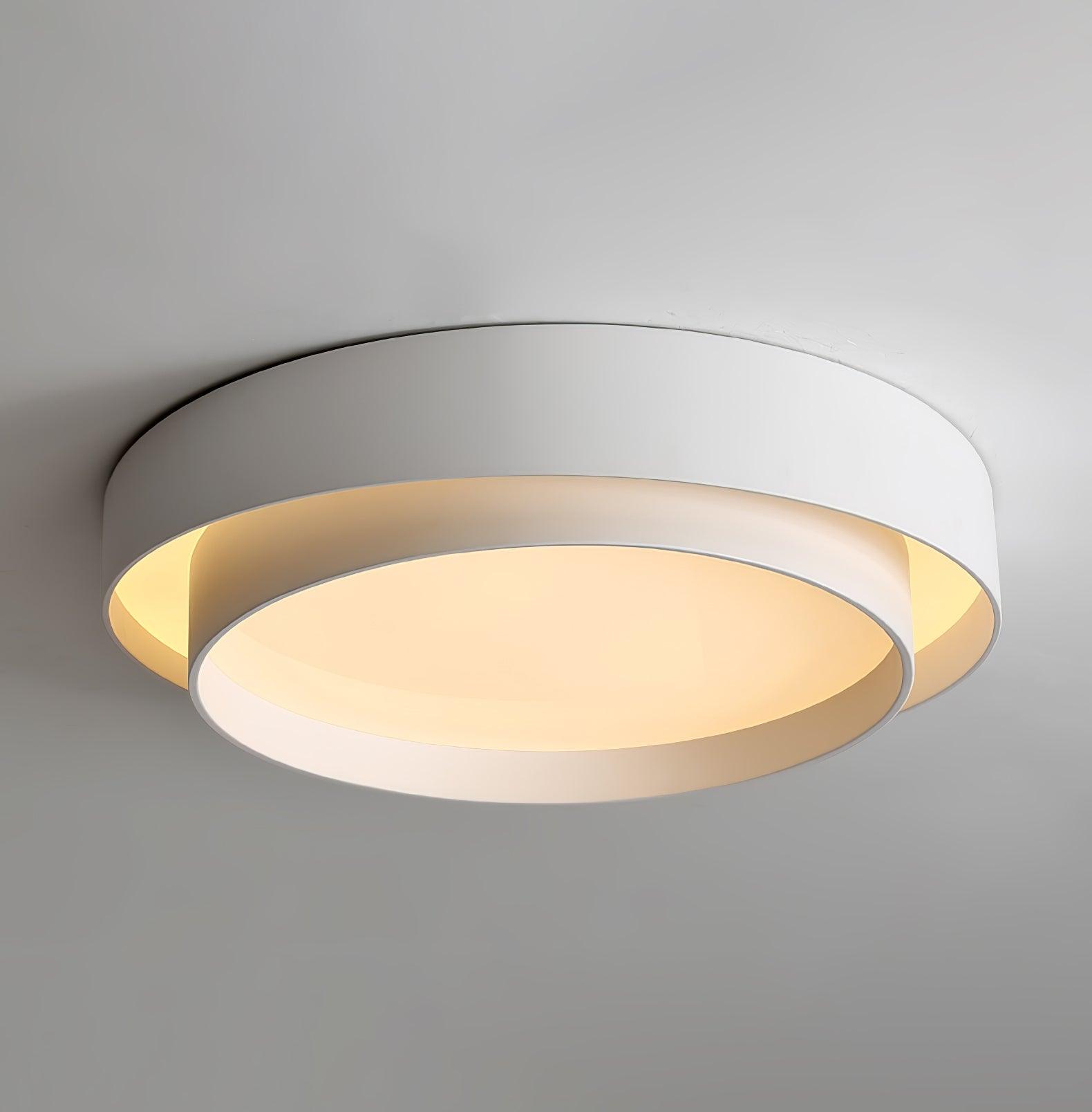 Lampa Sufitowa Minimalistyczna z Podwójnym Pierścieniem i Pilotem