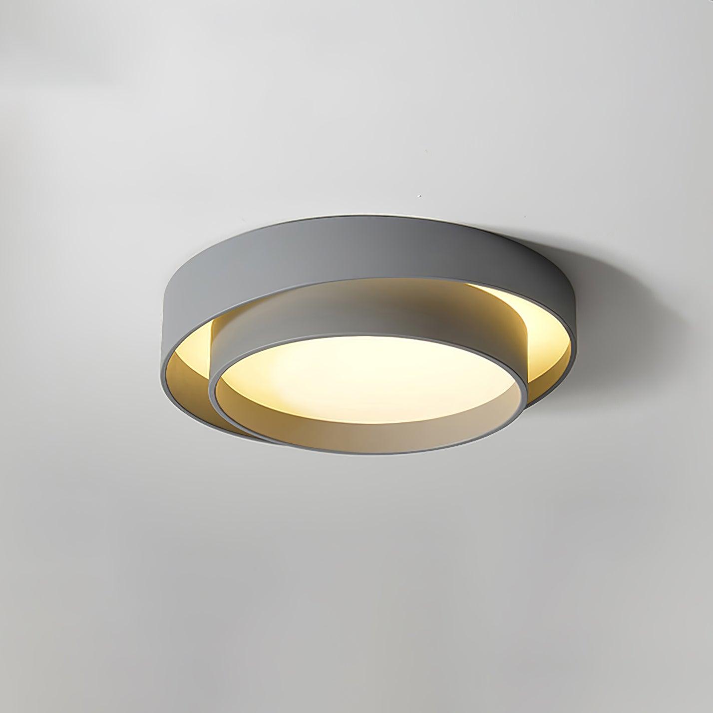 Lampa Sufitowa Minimalistyczna z Podwójnym Pierścieniem i Pilotem