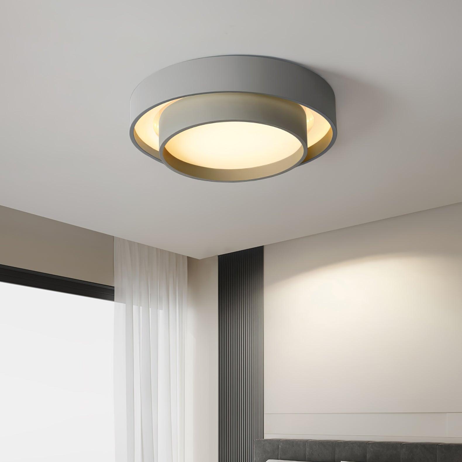 Lampa Sufitowa Minimalistyczna z Podwójnym Pierścieniem i Pilotem