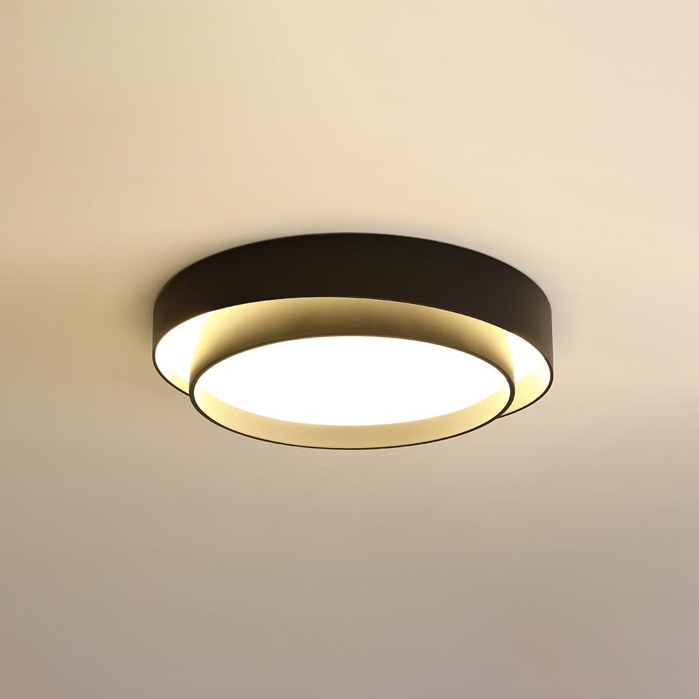 Lampa Sufitowa Minimalistyczna z Podwójnym Pierścieniem i Pilotem