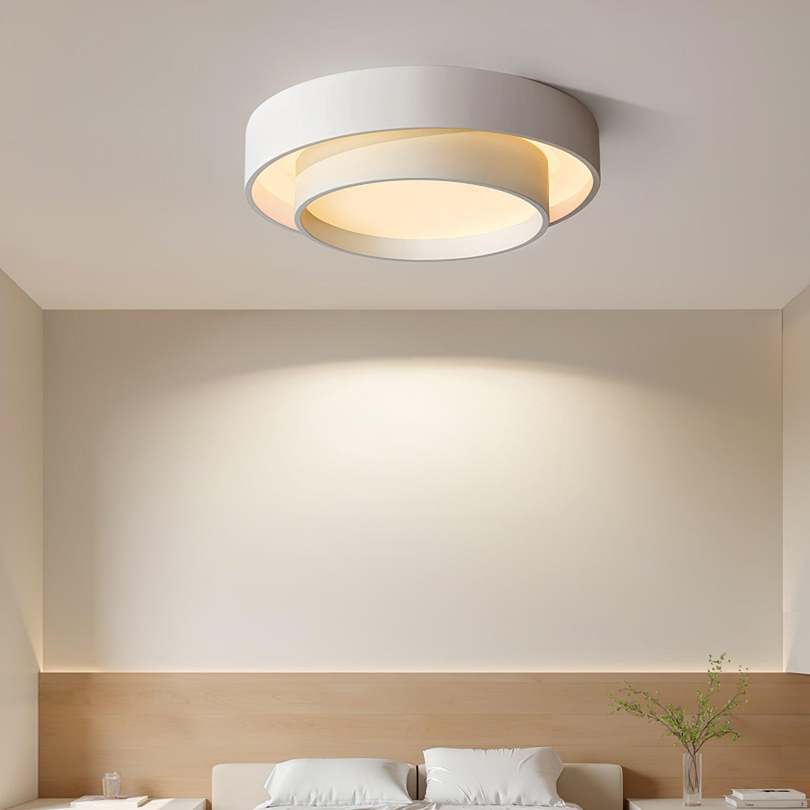 Lampa Sufitowa Minimalistyczna z Podwójnym Pierścieniem i Pilotem