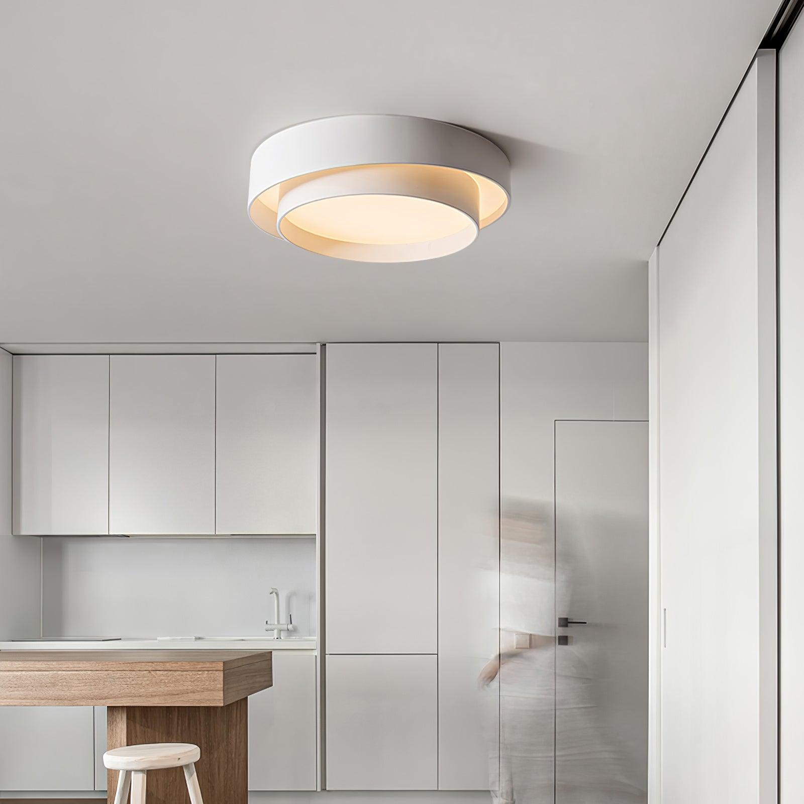 Lampa Sufitowa Minimalistyczna z Podwójnym Pierścieniem i Pilotem