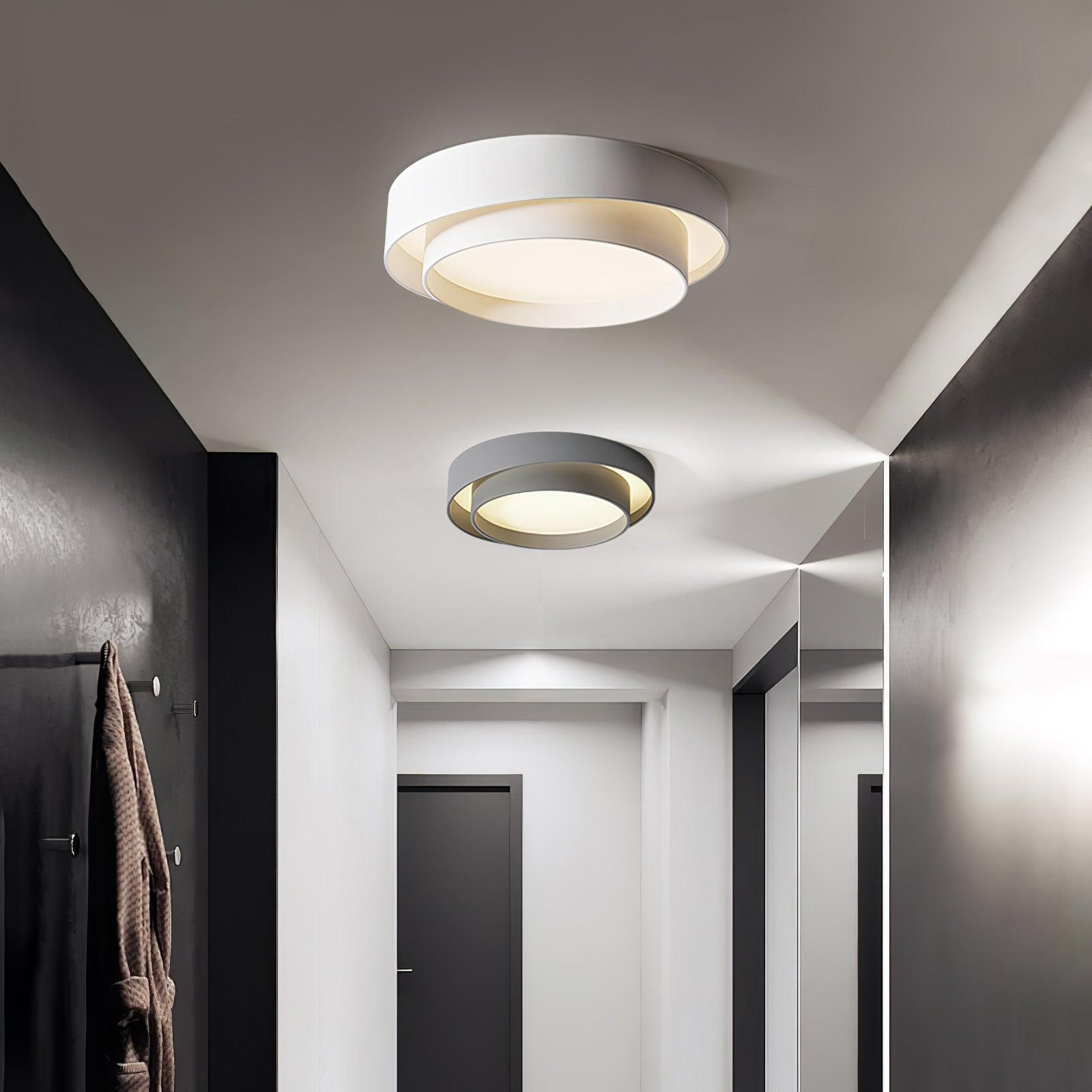 Lampa Sufitowa Minimalistyczna z Podwójnym Pierścieniem i Pilotem