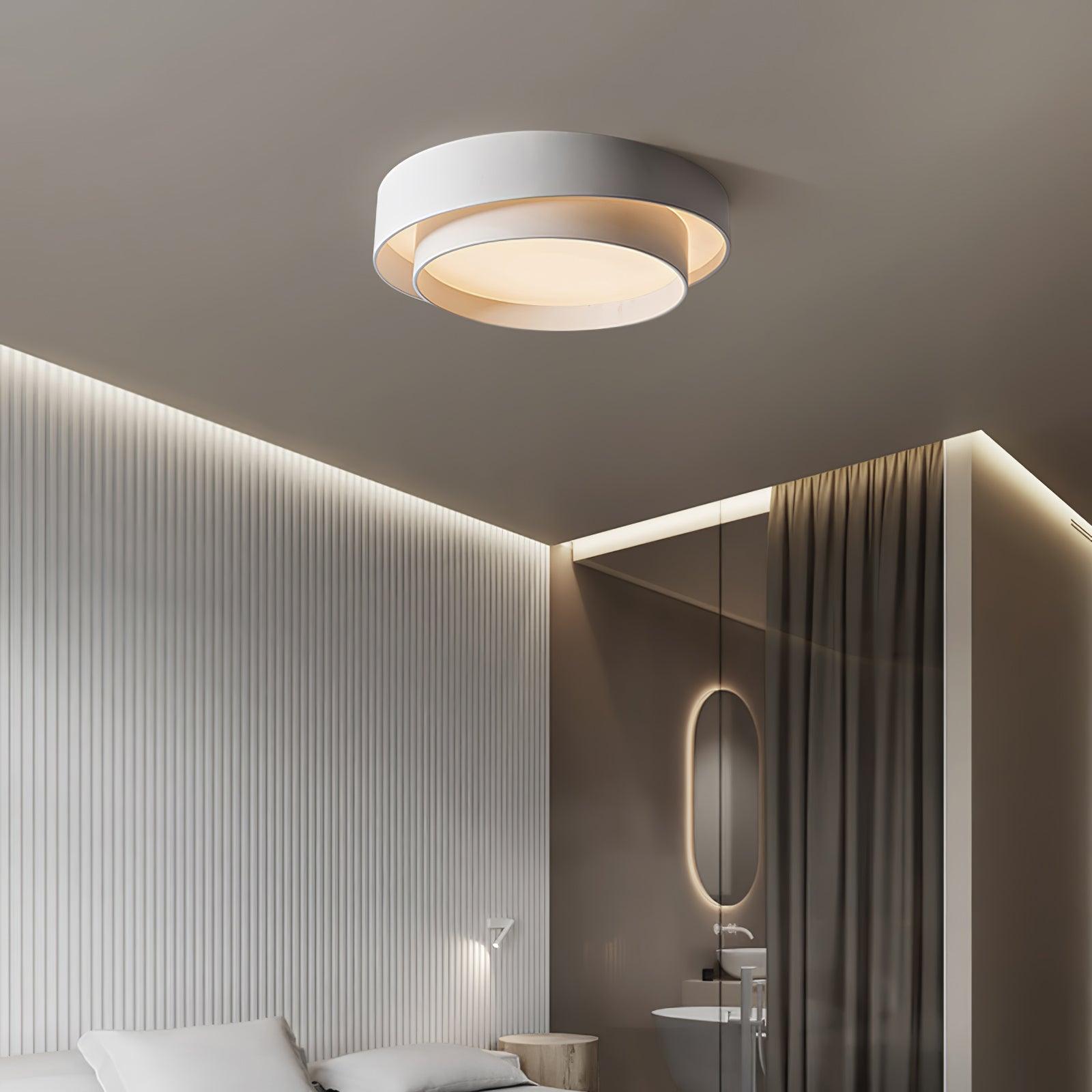 Lampa Sufitowa Minimalistyczna z Podwójnym Pierścieniem i Pilotem