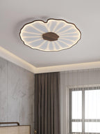 Lampa Sufitowa Modern Liść Lotosu z Drewnianym Wykończeniem i LED