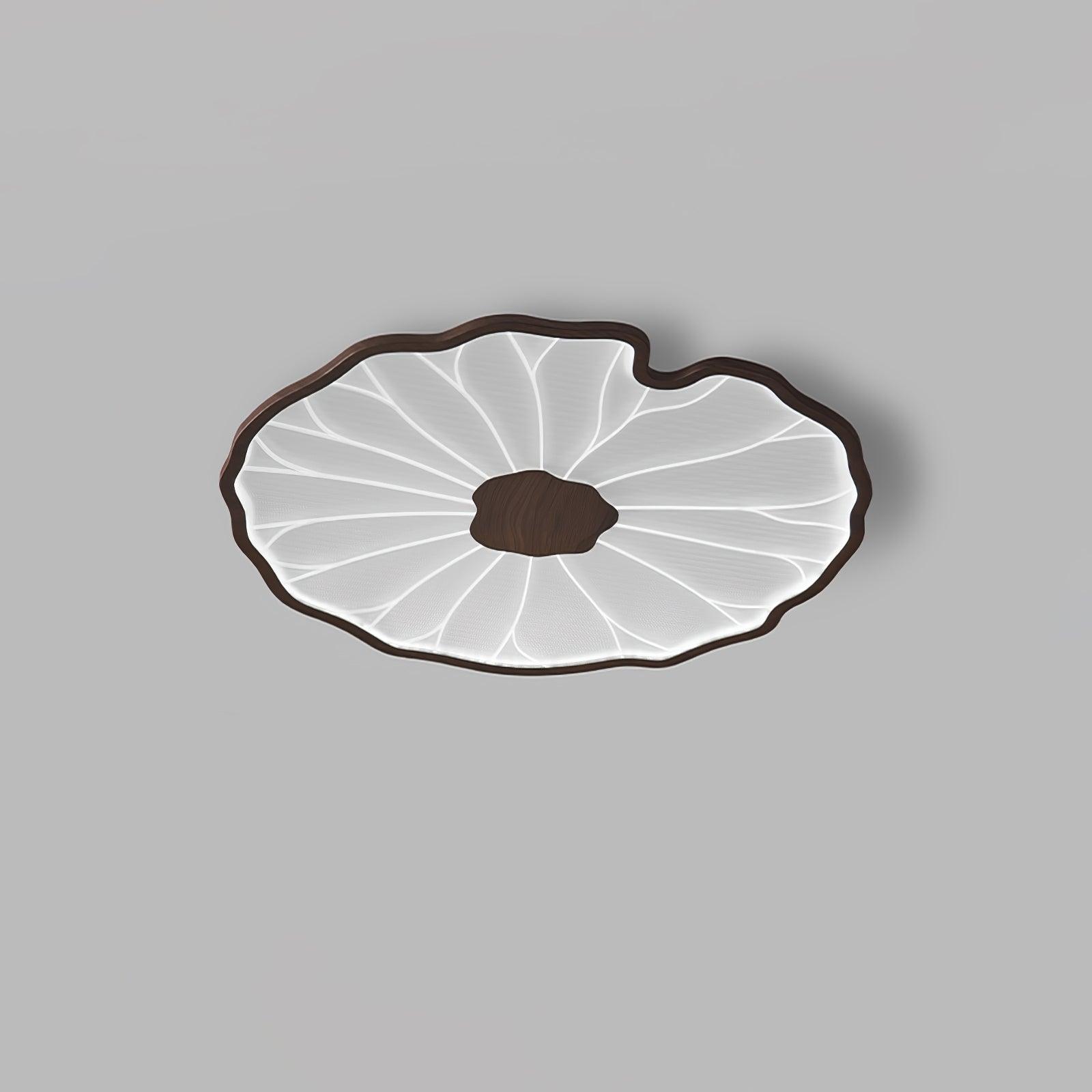 Lampa Sufitowa Modern Liść Lotosu z Drewnianym Wykończeniem i LED
