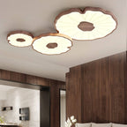 Lampa Sufitowa Modern Liść Lotosu z Drewnianym Wykończeniem i LED