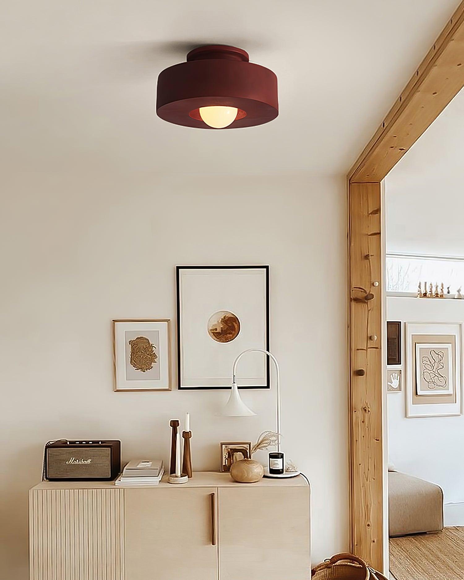 Lampa Sufitowa Modernistyczna z Okrągłą Kloszem i Mleczną Żarówką