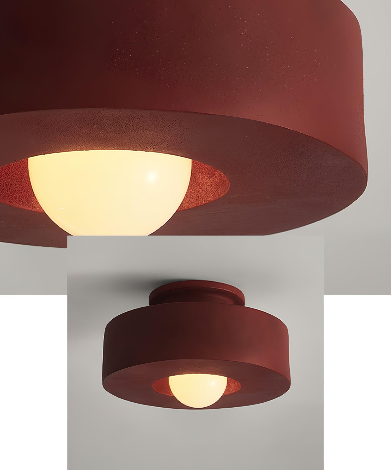 Lampa Sufitowa Modernistyczna z Okrągłą Kloszem i Mleczną Żarówką