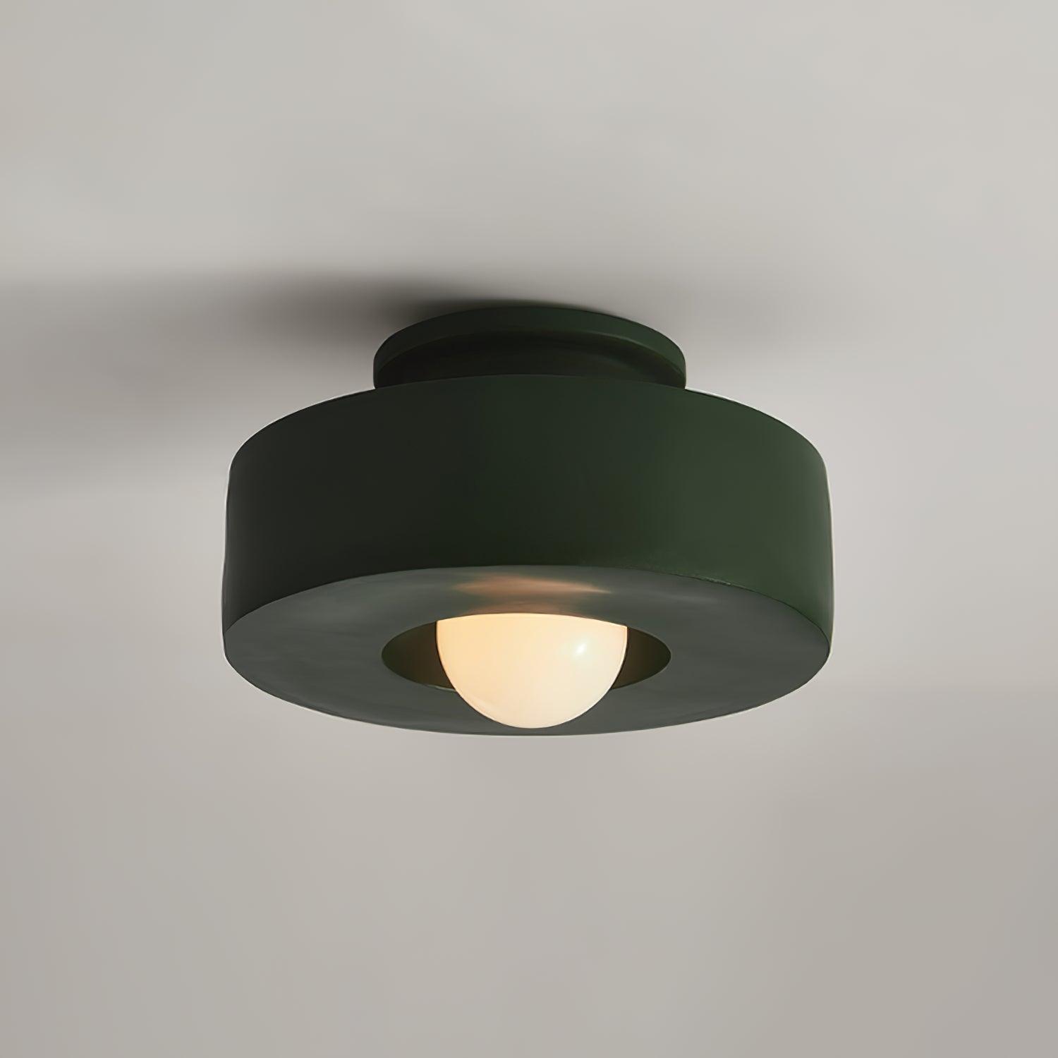 Lampa Sufitowa Modernistyczna z Okrągłą Kloszem i Mleczną Żarówką