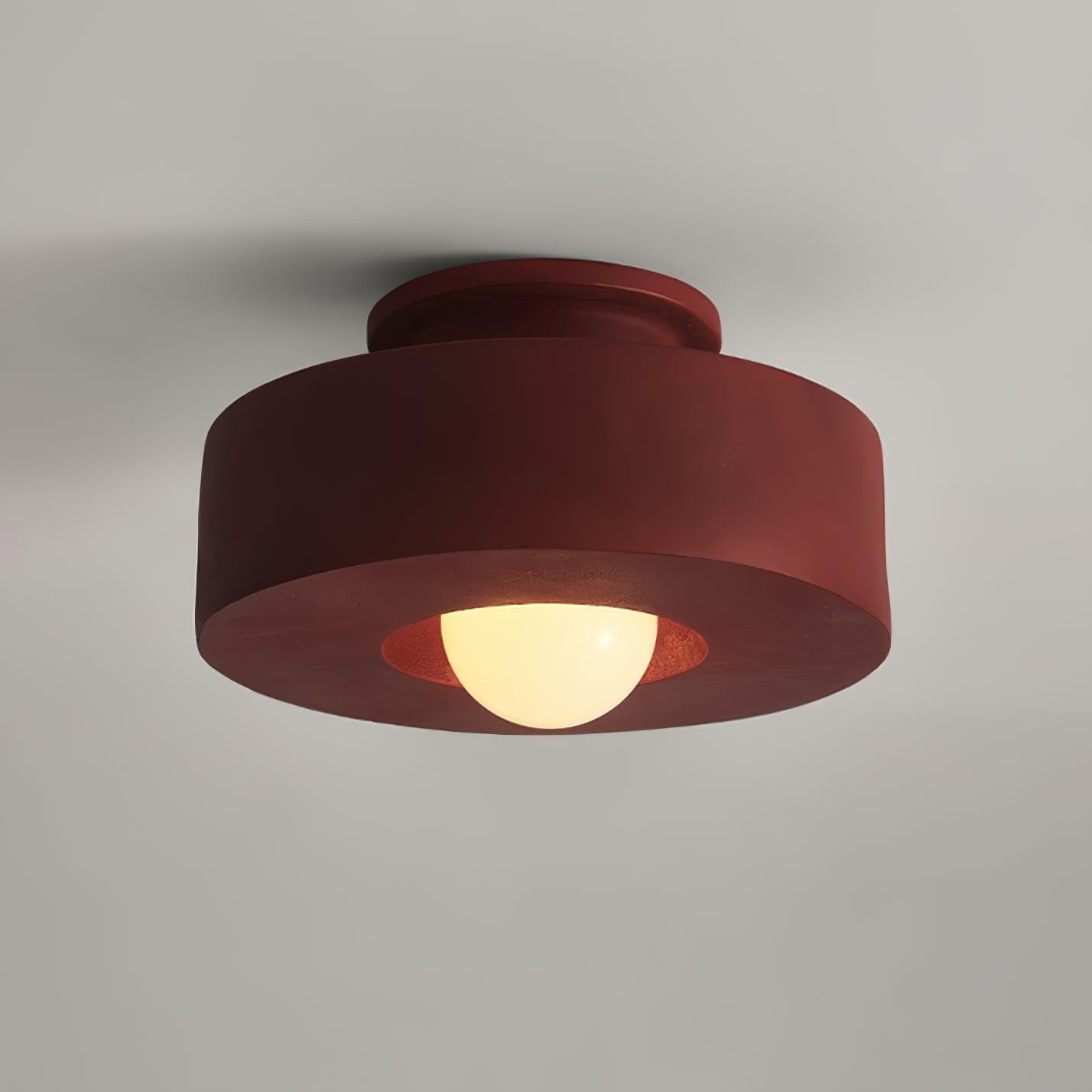 Lampa Sufitowa Modernistyczna z Okrągłą Kloszem i Mleczną Żarówką