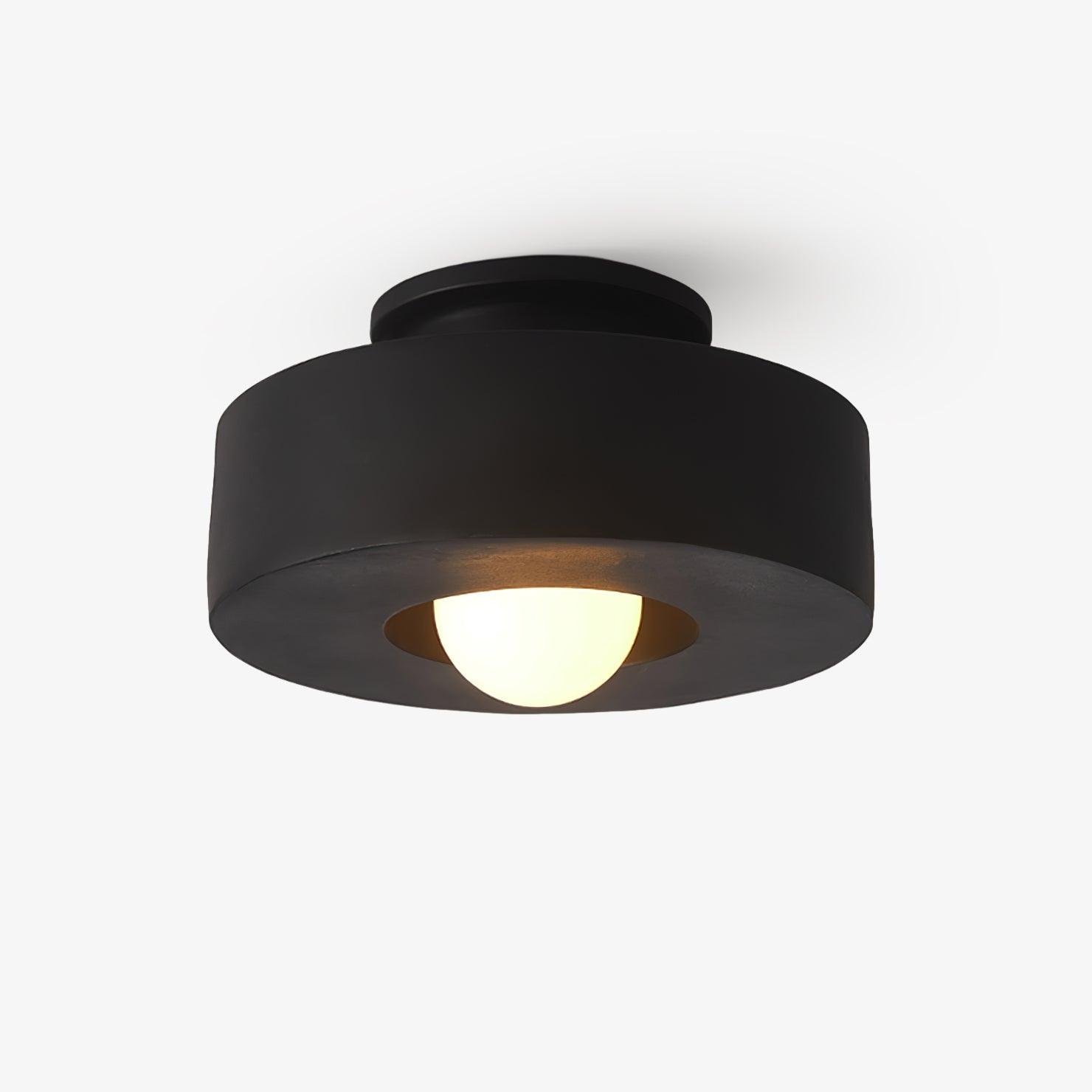 Lampa Sufitowa Modernistyczna z Okrągłą Kloszem i Mleczną Żarówką