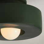 Lampa Sufitowa Modernistyczna z Okrągłą Kloszem i Mleczną Żarówką