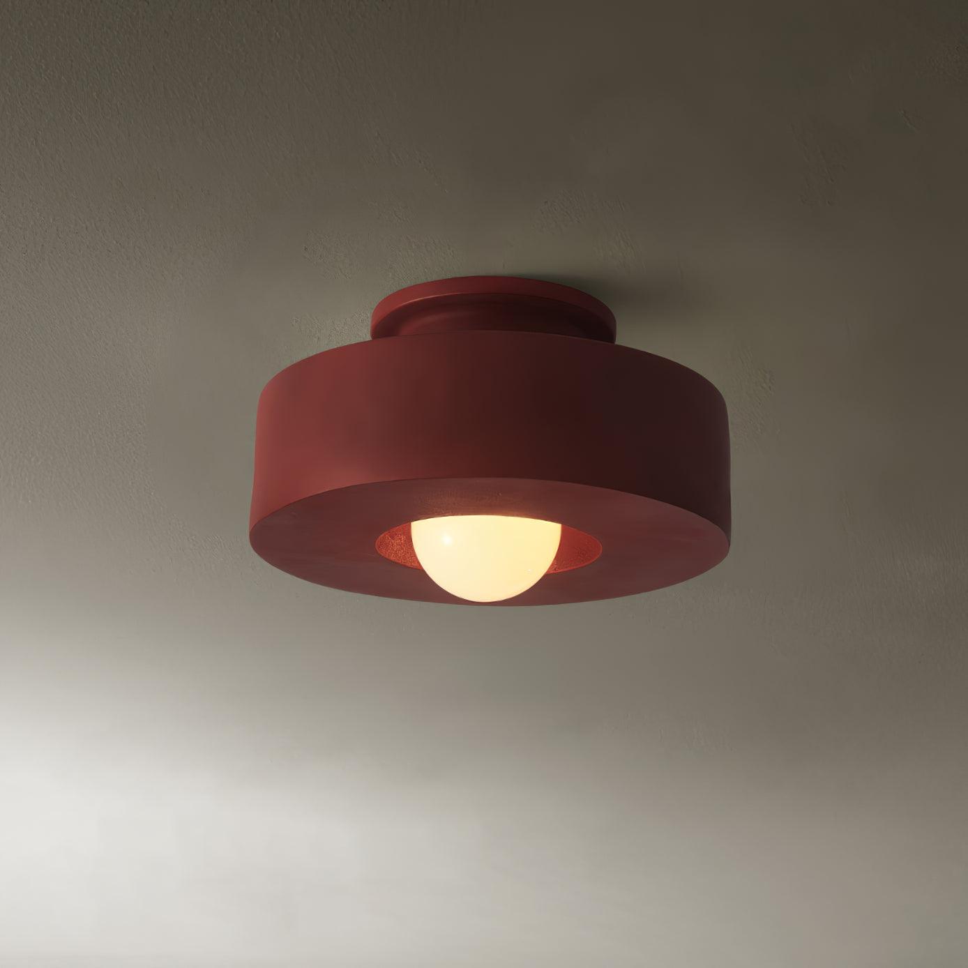 Lampa Sufitowa Modernistyczna z Okrągłą Kloszem i Mleczną Żarówką