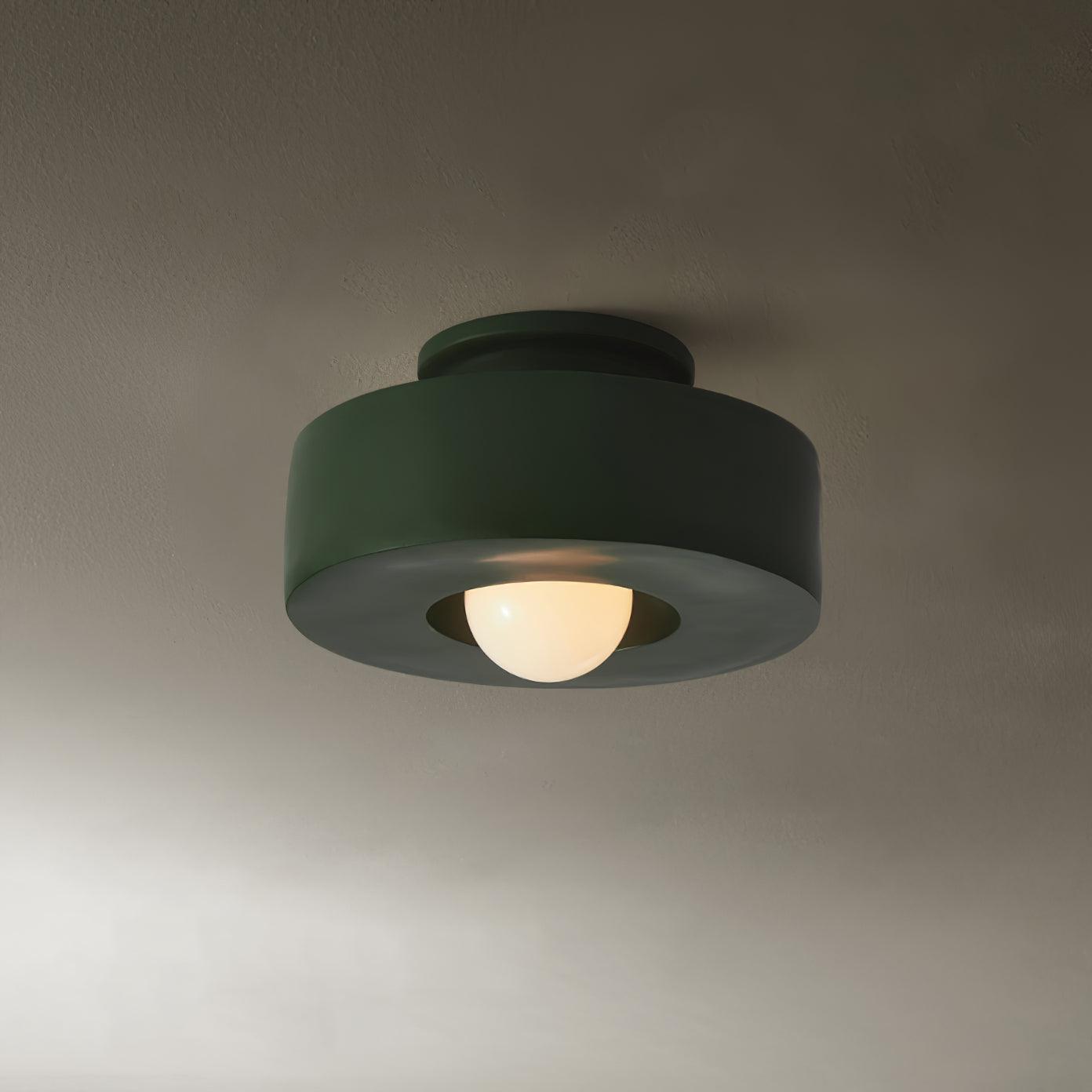 Lampa Sufitowa Modernistyczna z Okrągłą Kloszem i Mleczną Żarówką