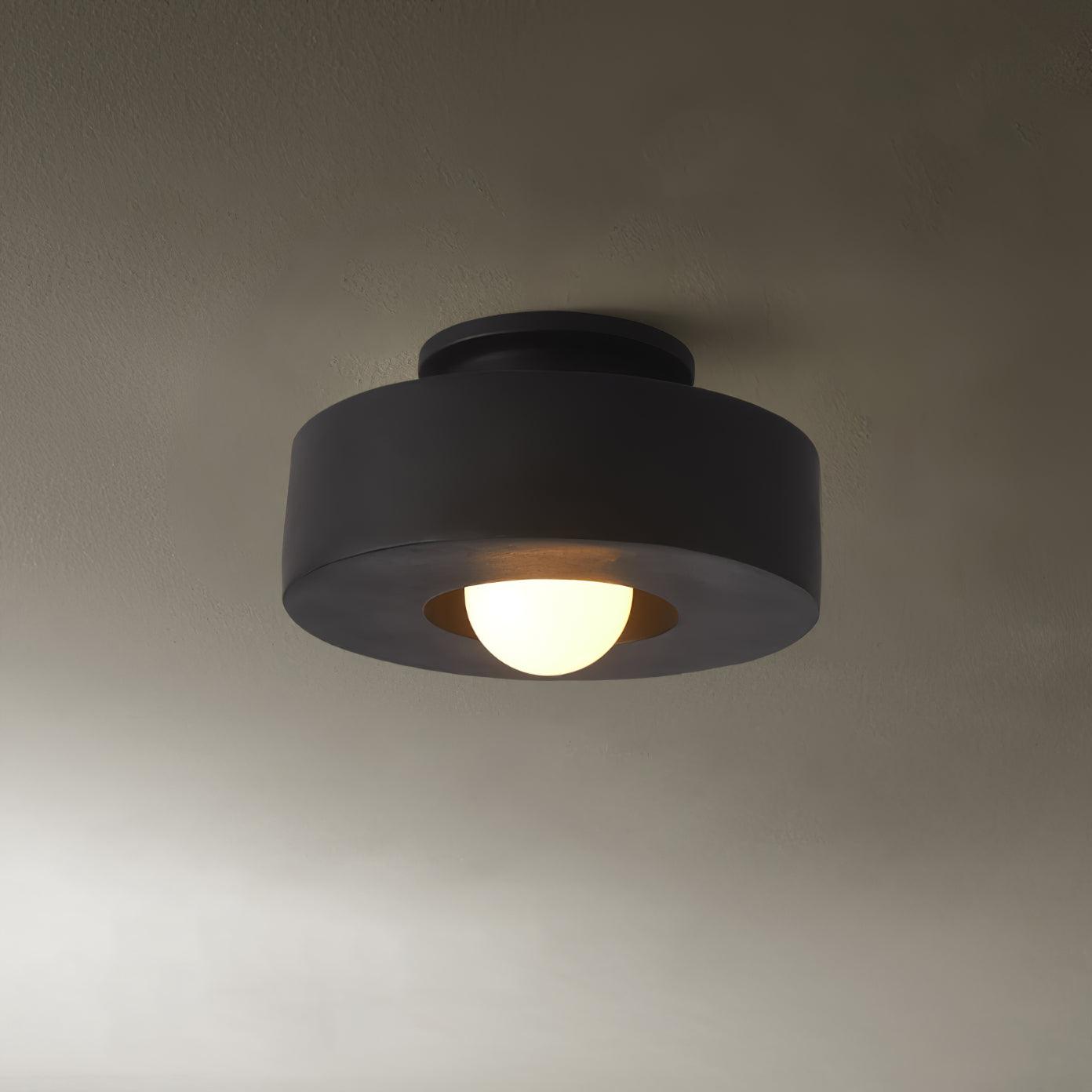 Lampa Sufitowa Modernistyczna z Okrągłą Kloszem i Mleczną Żarówką