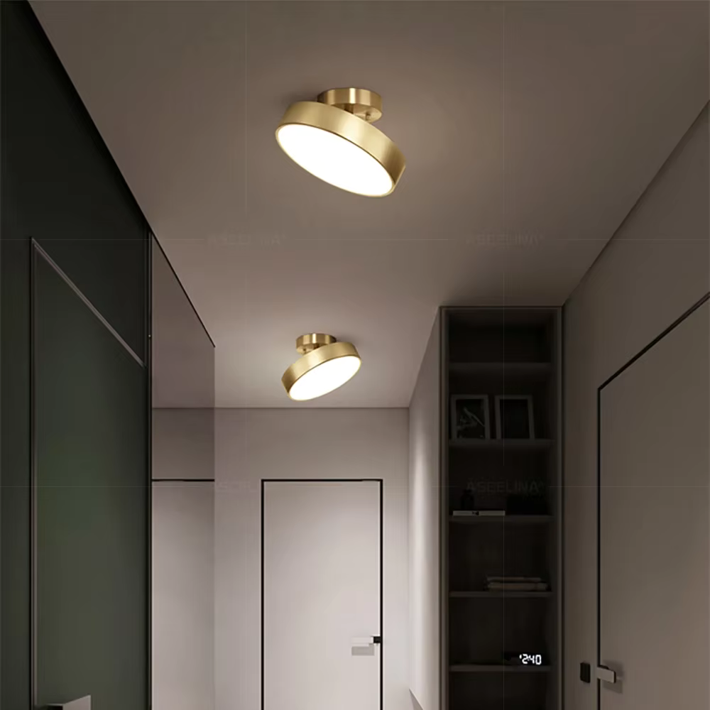 Lampa Sufitowa Modernistyczna z Okrągłym Kloszem i Regulowaną Głowicą