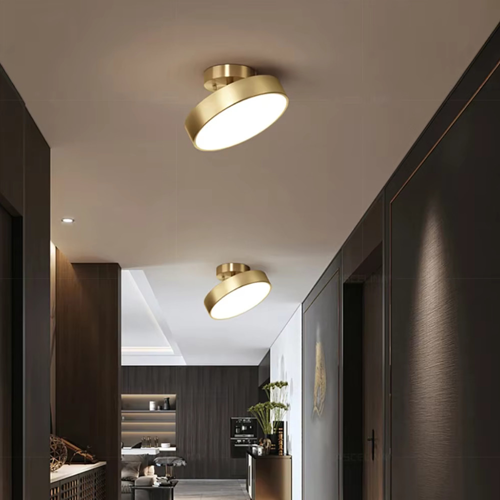 Lampa Sufitowa Modernistyczna z Okrągłym Kloszem i Regulowaną Głowicą