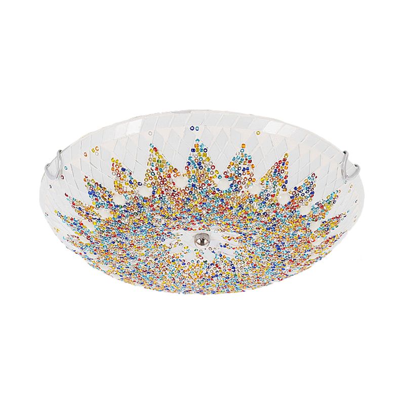 Lampa Sufitowa Mozaikowa Bohemian z Kolorowym Kloszem